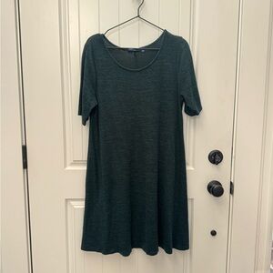 Dark Green Short Sleeve Dress (Size: L)